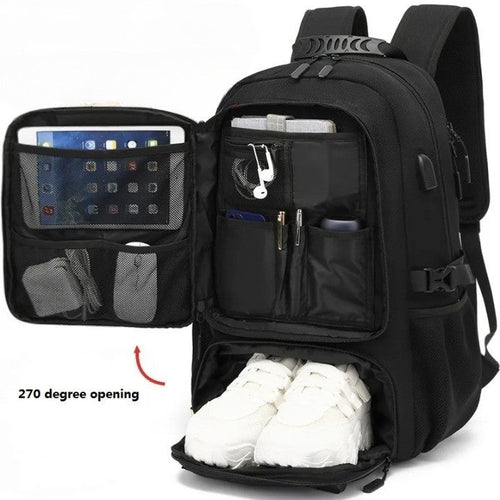 TechTrek Pro Explorer Backpack with USB port – 50L-80L travel capacity | Bowlift