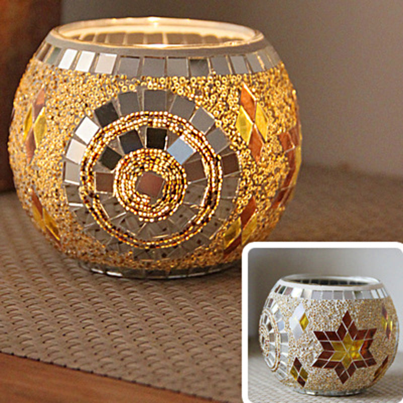 BowLift | European Retro Glass Mosaic Tealight Holder