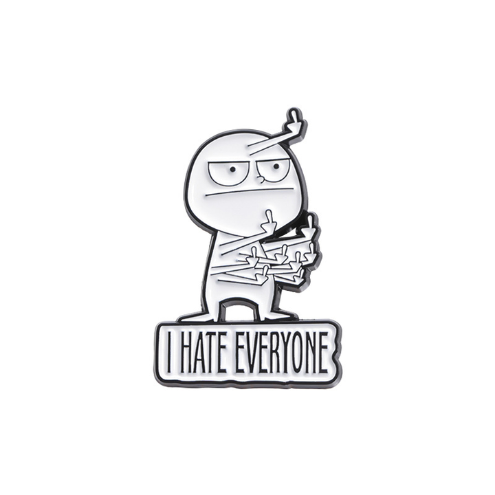 BowLift | I HATE ALL funny brooch