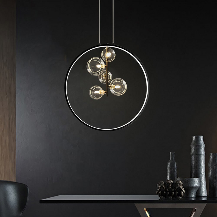 BowLift | Minimalist Glass Ball Pendant Light Black