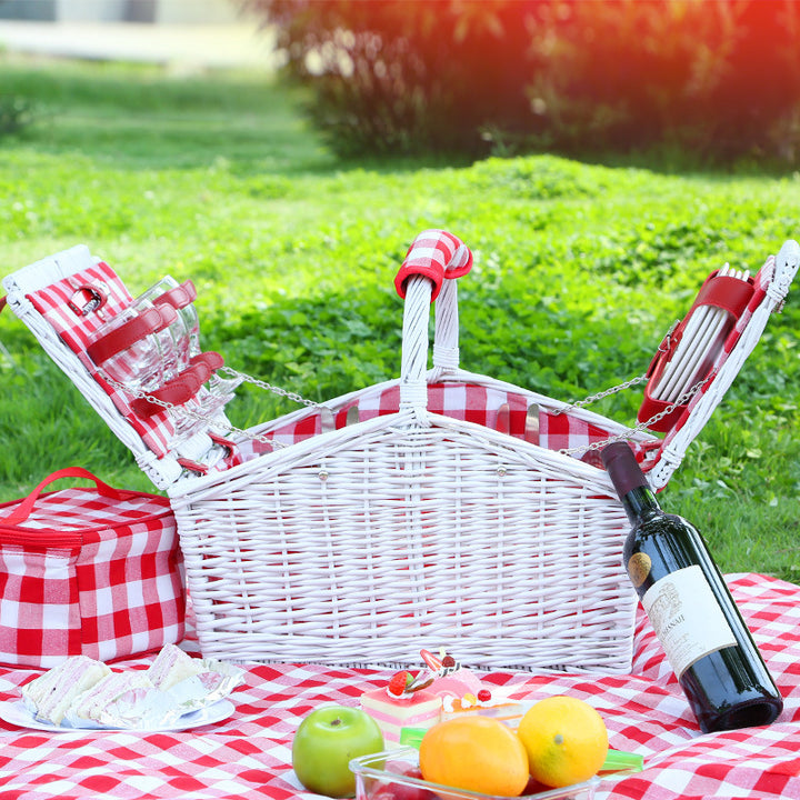 Ladies picnic basket with extensive equipment and cooler box Bowlift