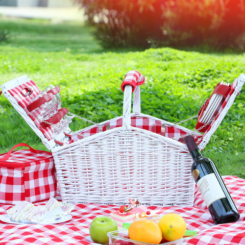 Ladies picnic basket with extensive equipment and cooler box Bowlift