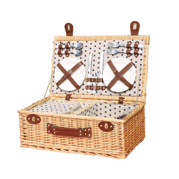 Ladies picnic basket with integrated dish set and insulated cooling area Bowlift