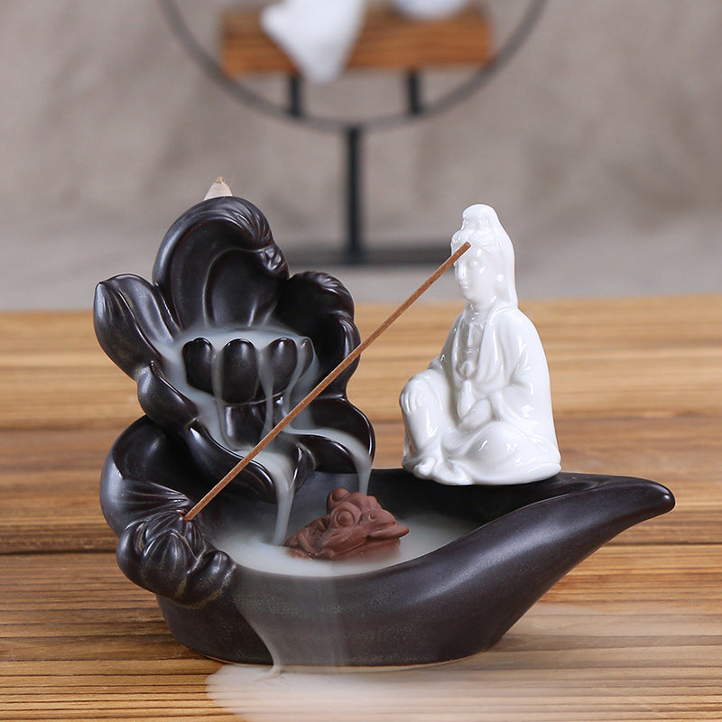 Elegant Lotus Meditation Incense Holder