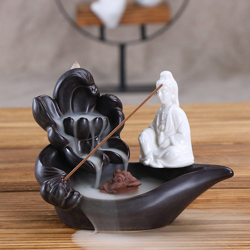 Elegant Lotus Meditation Incense Holder