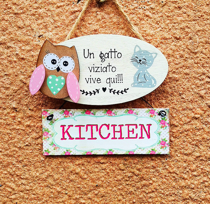 Decorative Owl-Themed Bathroom Sign