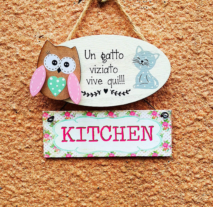 Decorative Owl-Themed Bathroom Sign