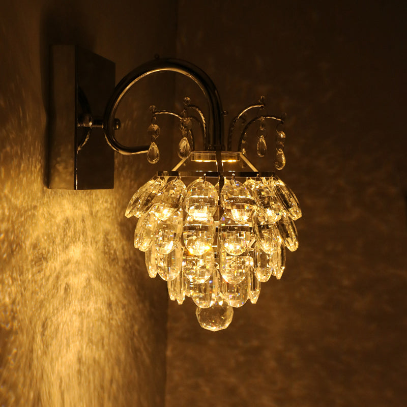 BowLift | Crystal Artichoke Wall Lamp Modern Style Nightstand LED Wall Light Lamp in Chrome