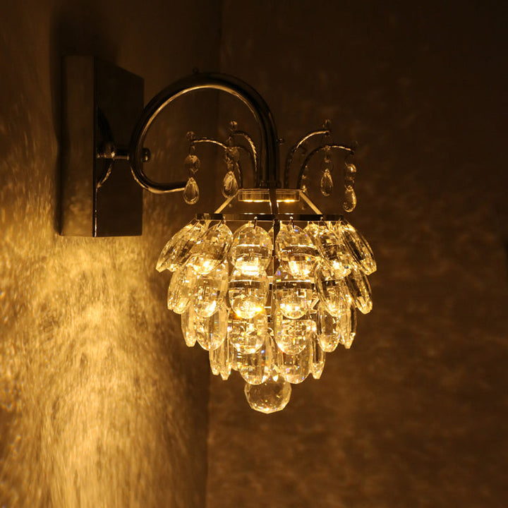 BowLift | Crystal Artichoke Wall Lamp Modern Style Nightstand LED Wall Light Lamp in Chrome