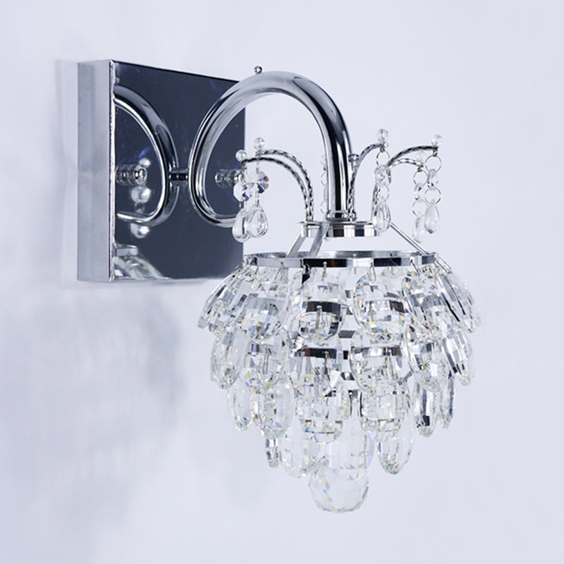 BowLift | Crystal Artichoke Wall Lamp Modern Style Nightstand LED Wall Light Lamp in Chrome