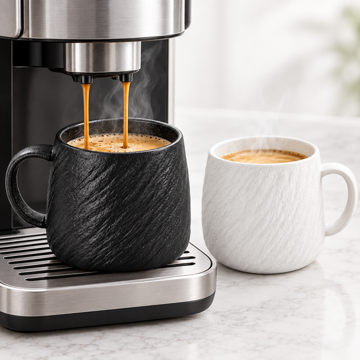 Textured Ceramic Oversized Coffee Mug five hundred fifty milliliter with Ergonomic Handle Bowlift