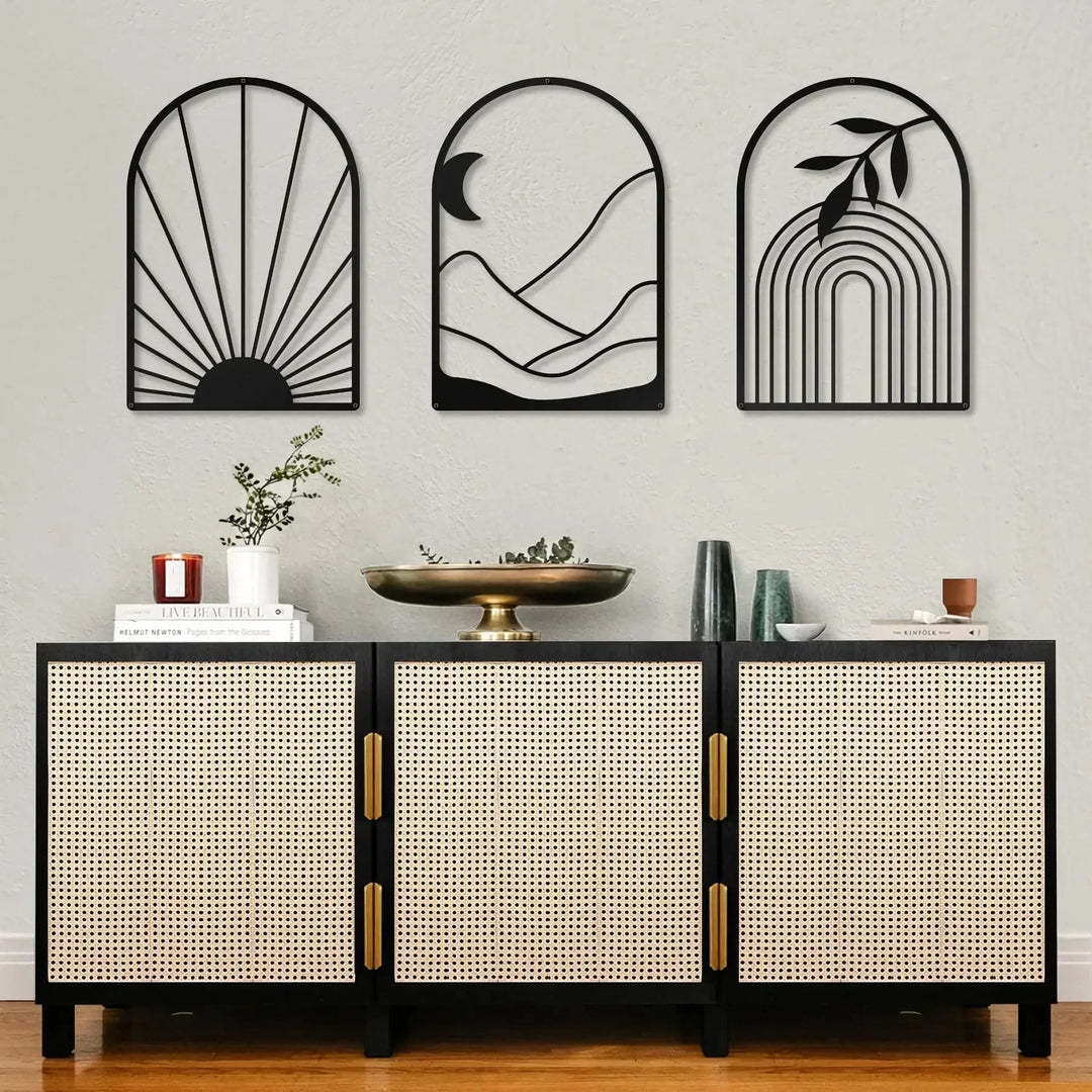 BowLift | Nordic Iron Line Wall Art – Antique Silhouette Metal Pendants