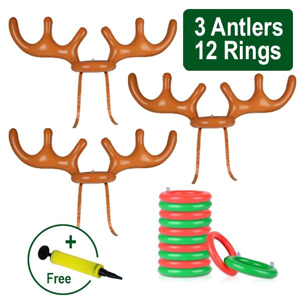 BowLift | Christmas Game Inflatable Reindeer Antler Hat Ring Toss Christmas Gift