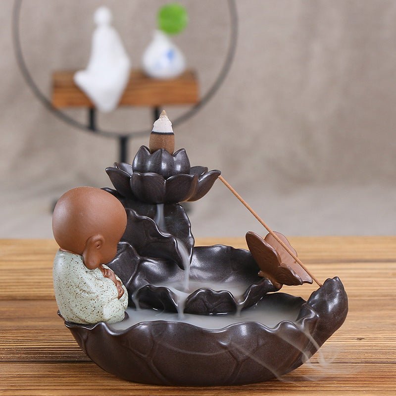 Decorative Lotus Theme Incense Waterfall