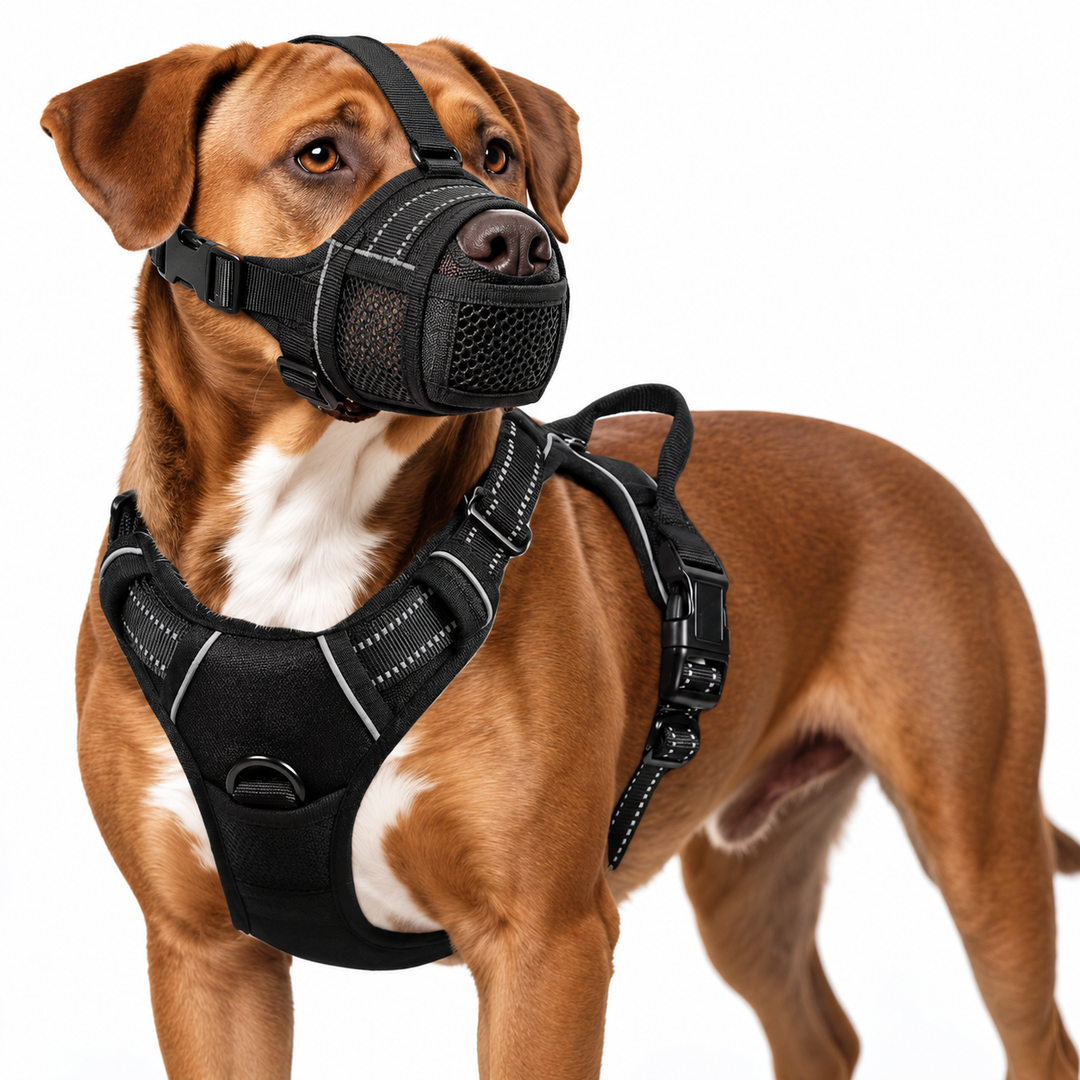 Reflective Padded No-Pull Dog Harness and Rope Leash Set with Padded Handle Bowlift