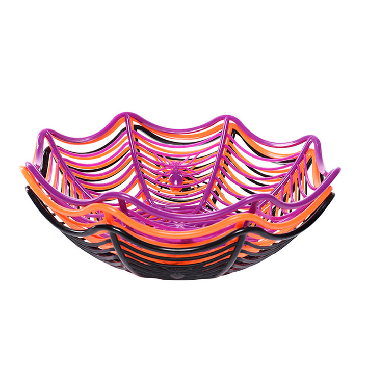Plastic decor bowl in spider web shape for Halloween fruit and candy bowl