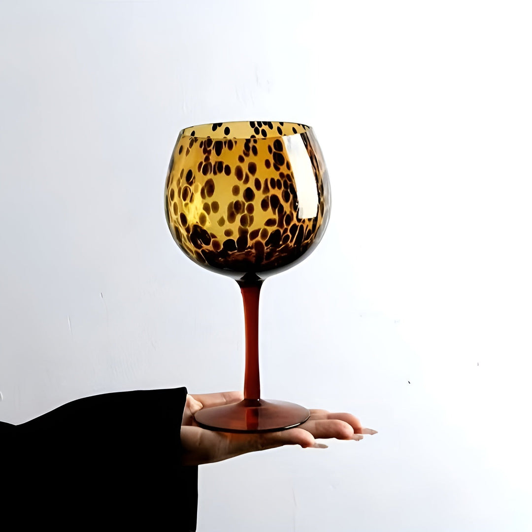 Leopard print wine glasses – Vintage design in set of 2 | Perfect for special occasions | Bowlift
