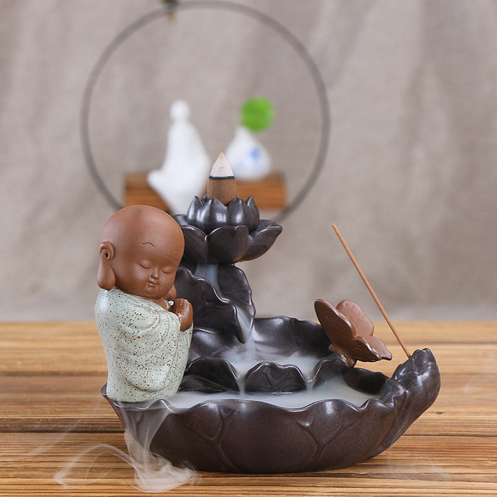 Decorative Lotus Theme Incense Waterfall