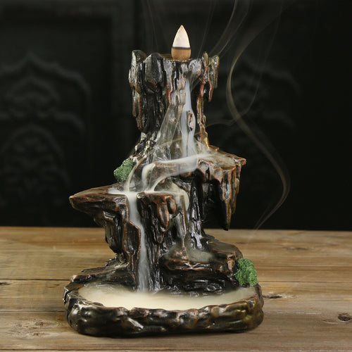 Waterfall Theme Ceramic Incense Burner