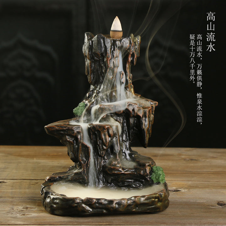 Waterfall Theme Ceramic Incense Burner