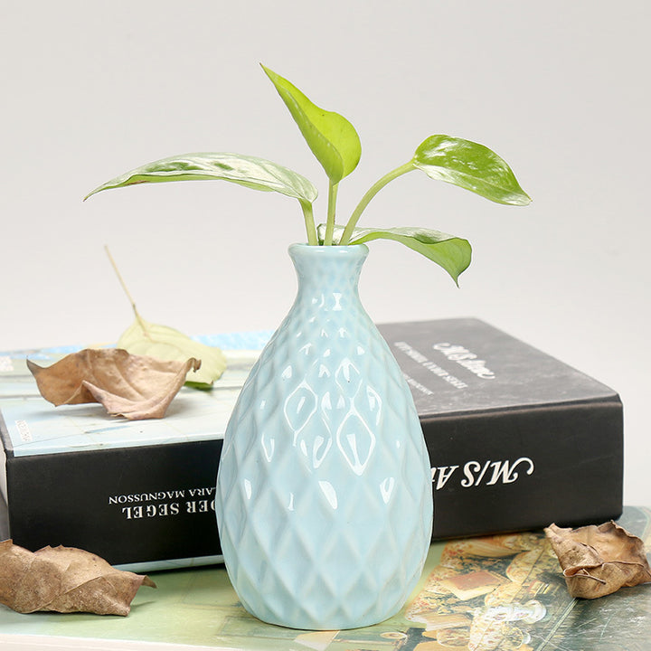 Decorative Textured Ceramic Flower Vase Bowlift