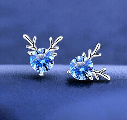 BowLift | Blue Crystal Reindeer Earrings