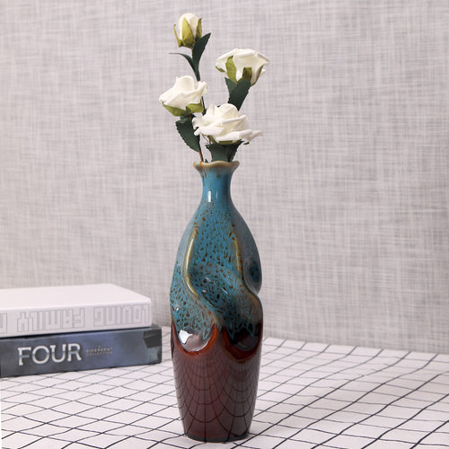 Artisanal Ceramic Decorative Bottle Vase Bowlift