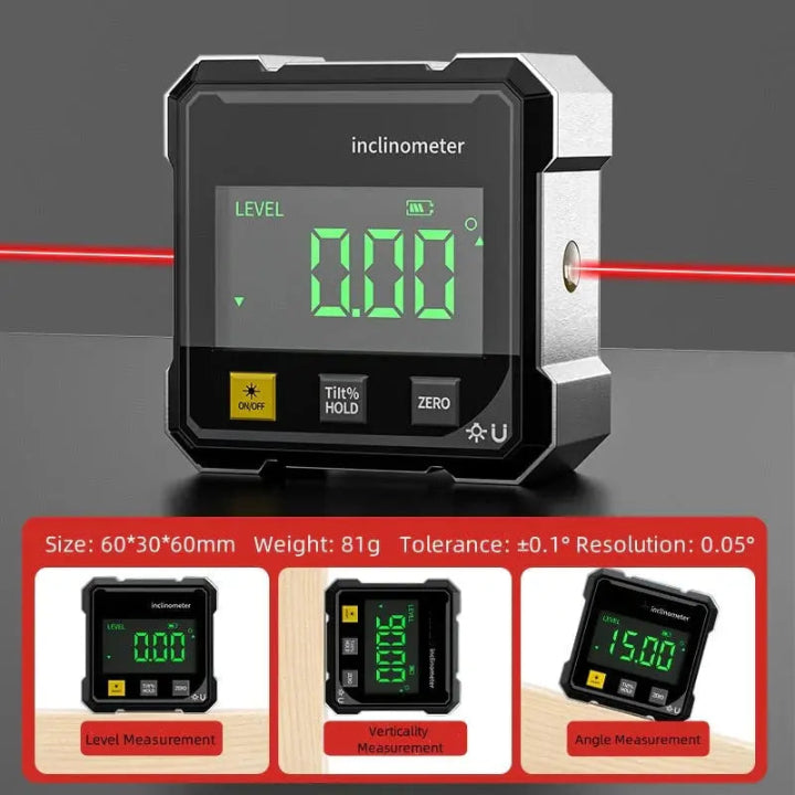 Precision Angle Meter AnglePro – Magnetic Digital Laser Level | Bowlift