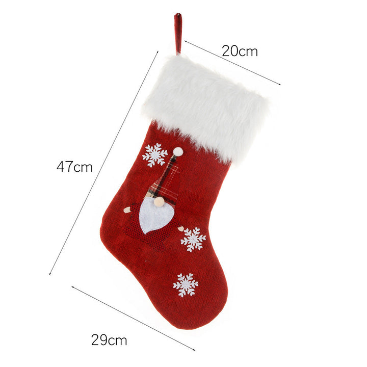 BowLift | Christmas Ornament With Light Burlap Embroidery Sock Gift Bag