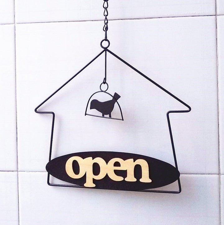Decorative Welcome Sign with House Motif