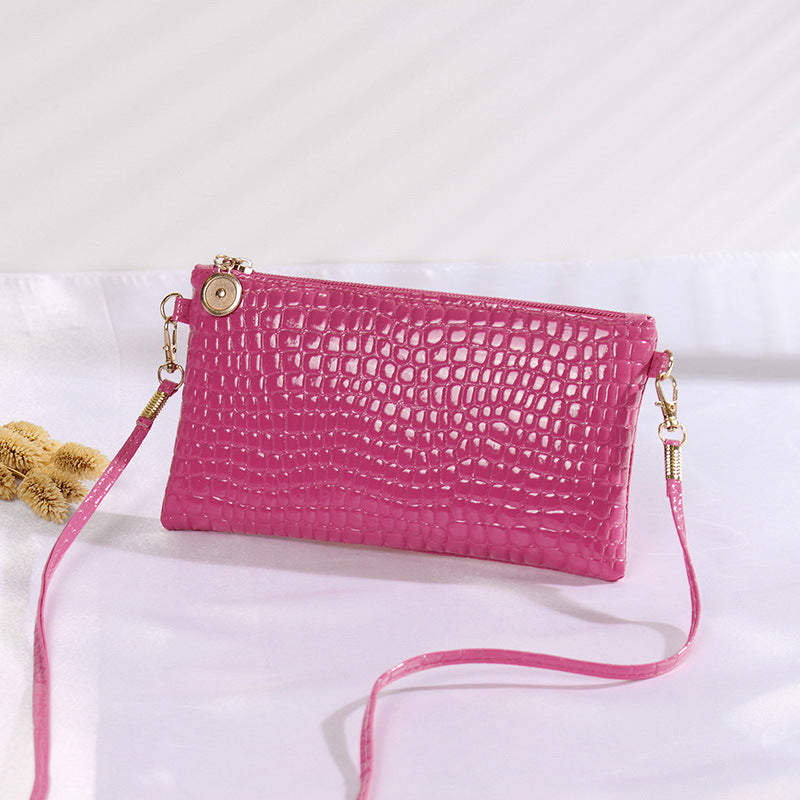 Crocodile Patterned Crossbody Clutch