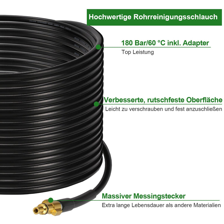 Pipe cleaning hose 10m-30m 180 bar | Bowlift