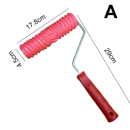 BowLift | Embossing Paint Roller | Patterned Wall Decoration Tool | Rubber Roller with Handle