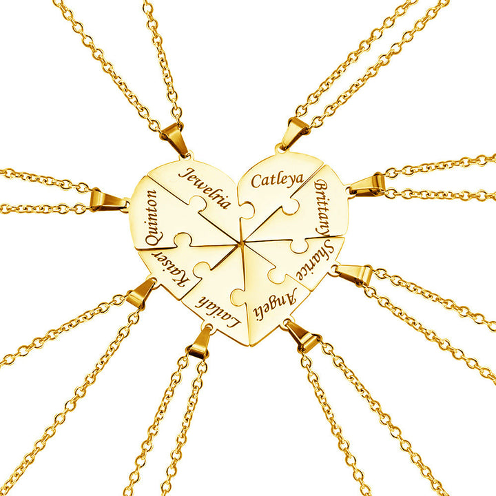 BowLift | Personalized Family Heart Puzzle Necklace
