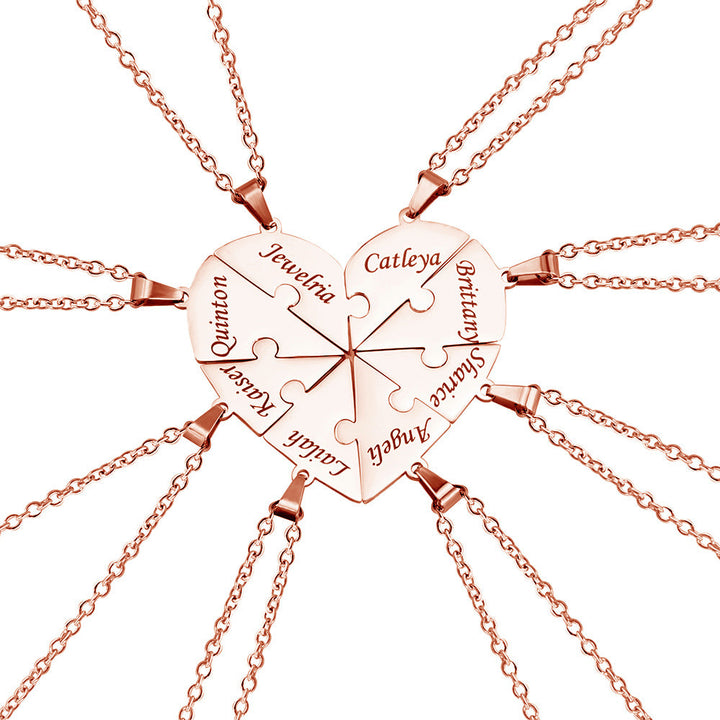 BowLift | Personalized Family Heart Puzzle Necklace