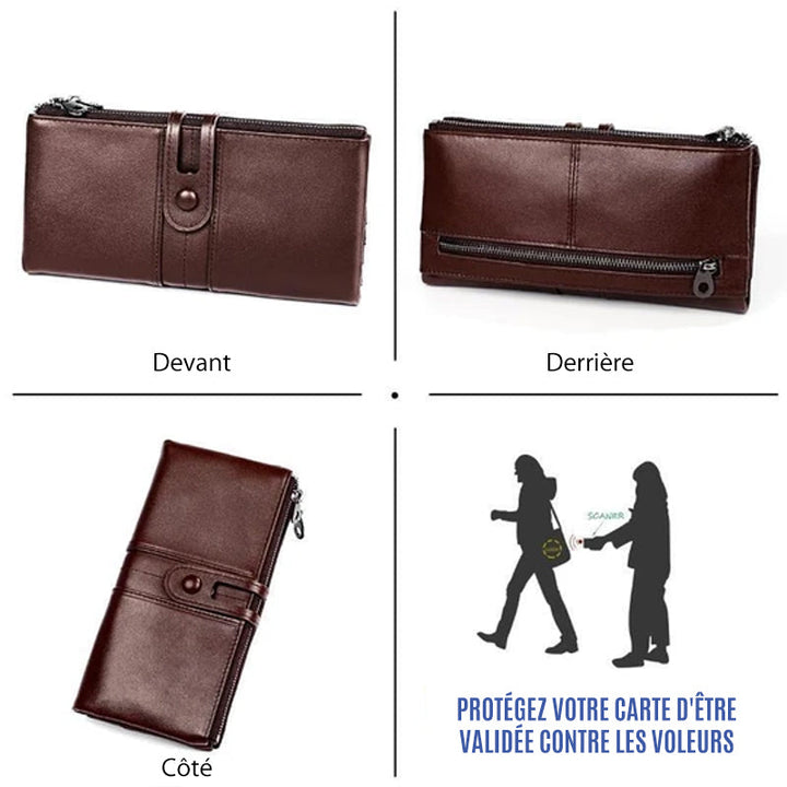 Long wallet made of genuine leather | Bowlift