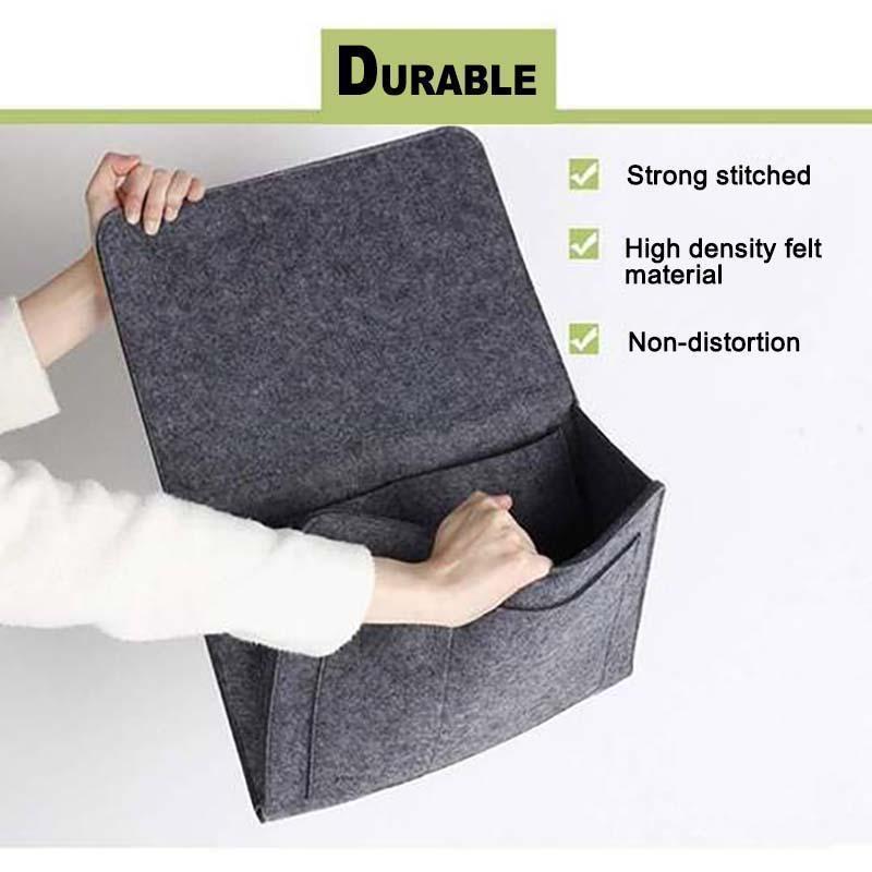 Sofa Bedside Felt Storage Bag with Pockets Hanging Organizer | Bowlift