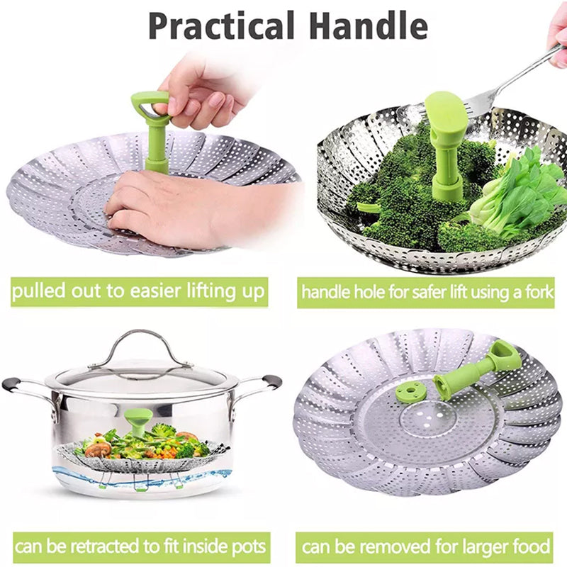 Flower-shaped Steel Folding Steamer | Bowlift