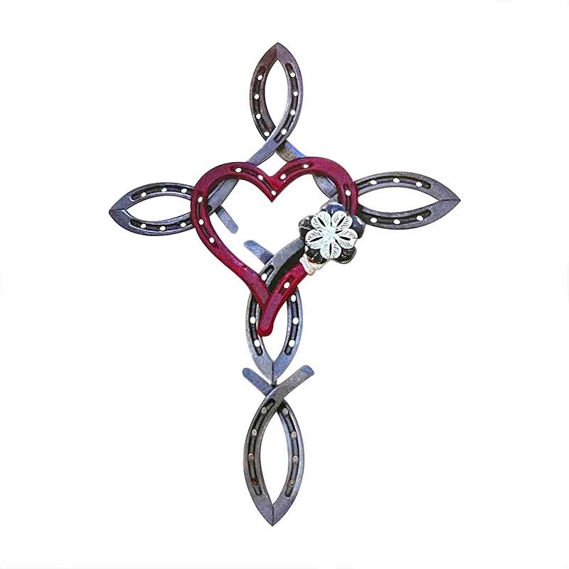 BowLift | Natural Horseshoe Cross with Heart