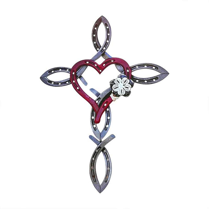 BowLift | Natural Horseshoe Cross with Heart