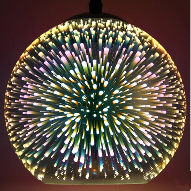 Fireworks Sphere – Silver – Includes 12W LED Warm Light - Dia 25cm