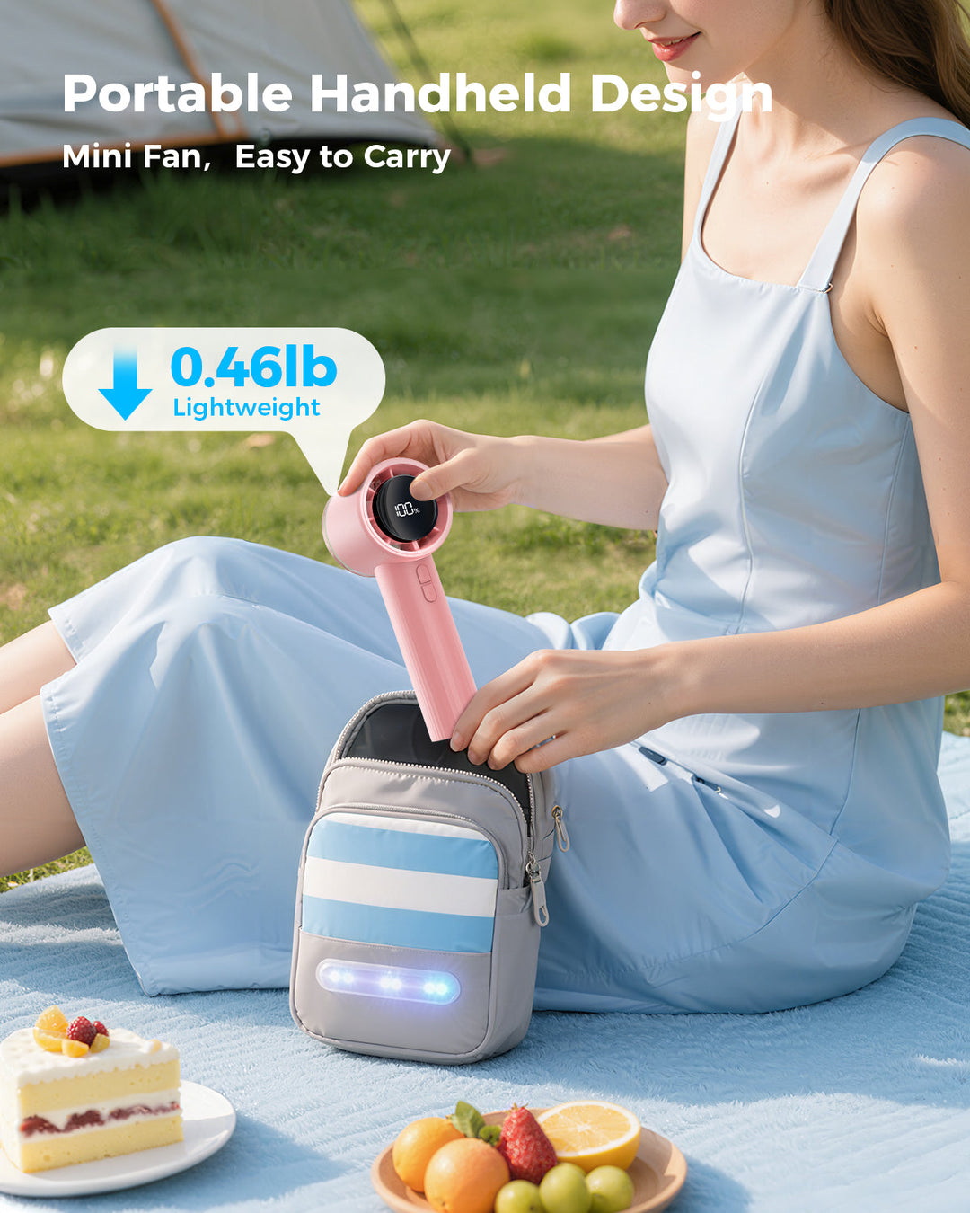 Portable High Speed Handheld Turbo Fan with LED Display | Bowlift