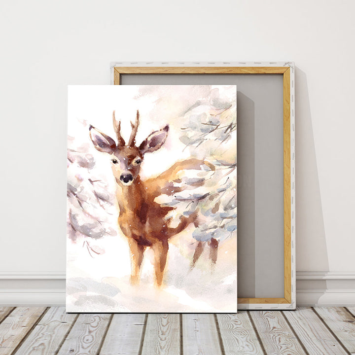 Young Elegant Deer - Canvas Wall Art Painting | Bowlift