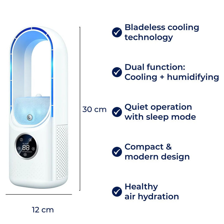 CoolMist | Portable Air Cooler Humidifier – Adjustable Quiet Mist – USB-Powered Compact – Personal Desk & Bedside Comfort for All-Day Freshness Bowlift