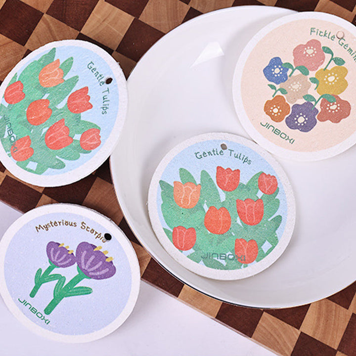 Kitchen Flower Print Wood Pulp Cotton Cloth | Bowlift