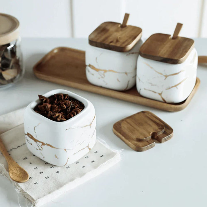 BowLift | Royal Vein Porcelain Spice Jar Set