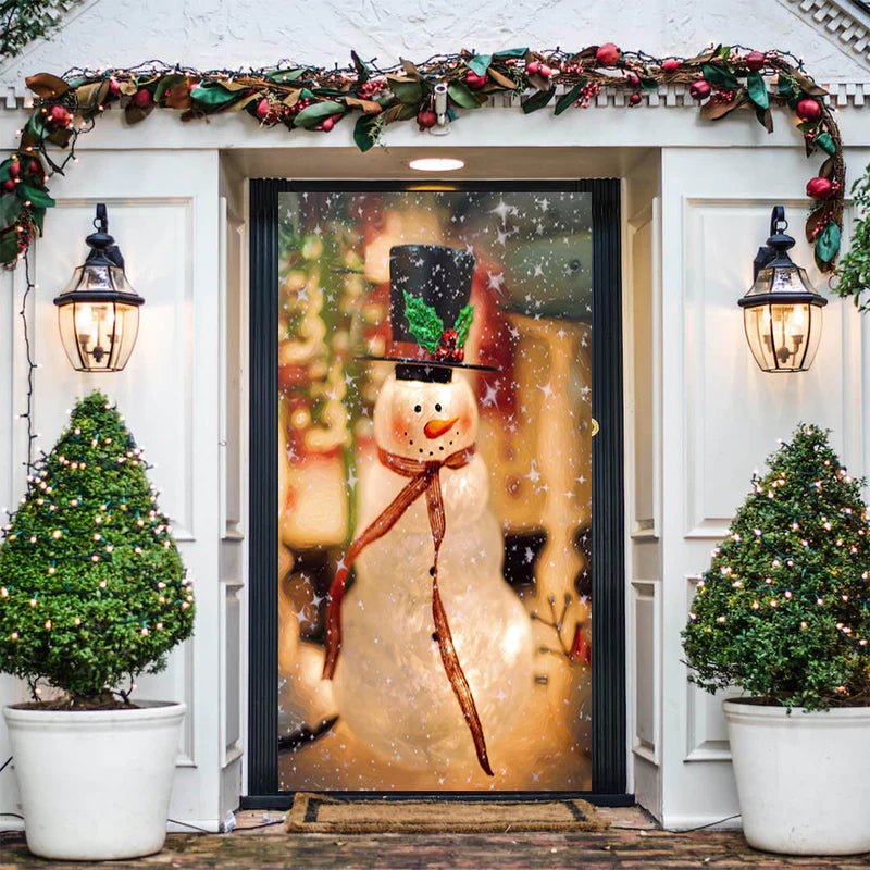 BowLift | Christmas Door Decoration | Fabric Door Cover | Washable & Reusable