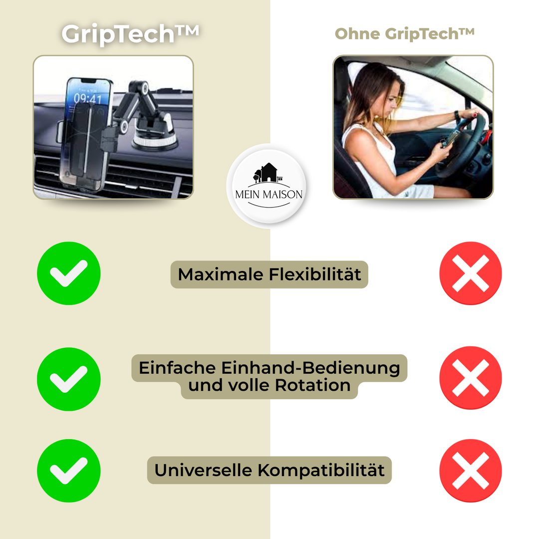 BowLift | Auto GripTech Handy Holder with Strong Suction Cup and 360° Rotation
