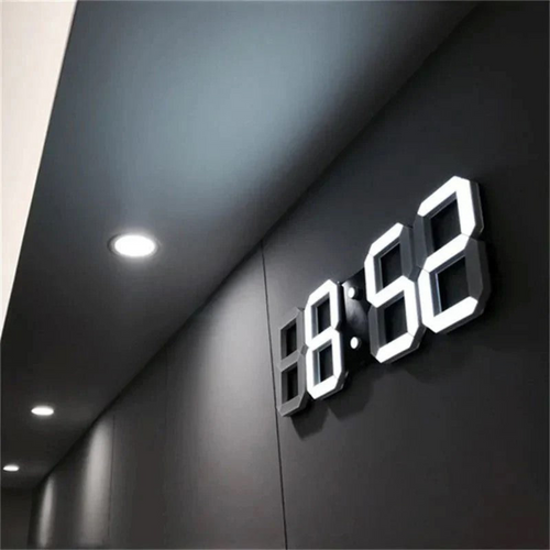 BowLift | Modern 3D-LED Wall Clock Black | Digital Kitchen Clock Eye-Catcher