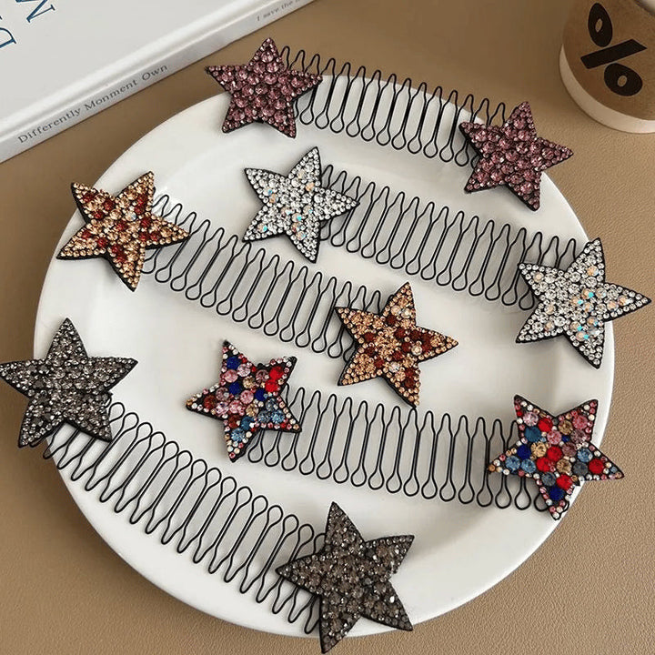 Rhinestone Star Hair Comb Set (5 pieces) | Bowlift